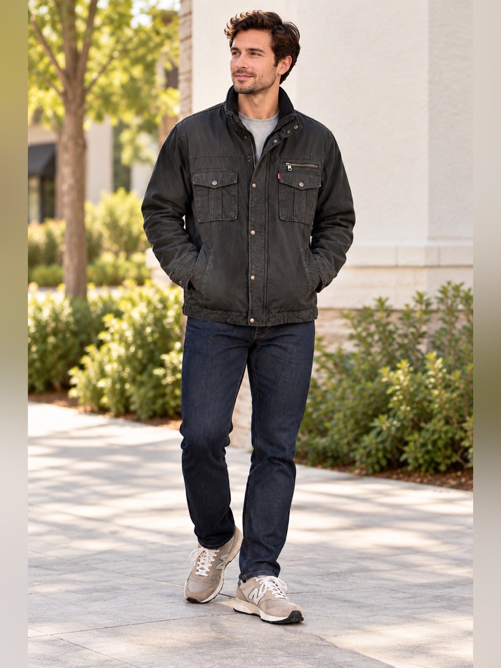 Levi's Black Utility Field Quilted Jacket Size XXL Gorpcore Moto Casual Fall